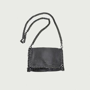 Chain Trim Leather Crossbody Bag